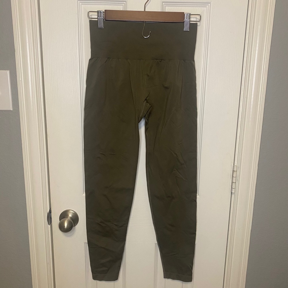 NVGTN Women XS Olive Green High Waisted Seamless Leggings Gym Activewear‎